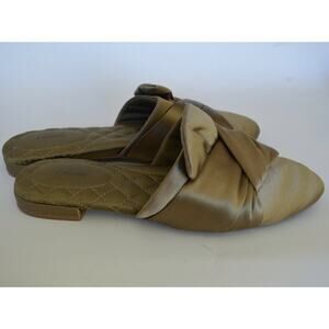 Birdies Green Satin Songbird Mules Size 6.5